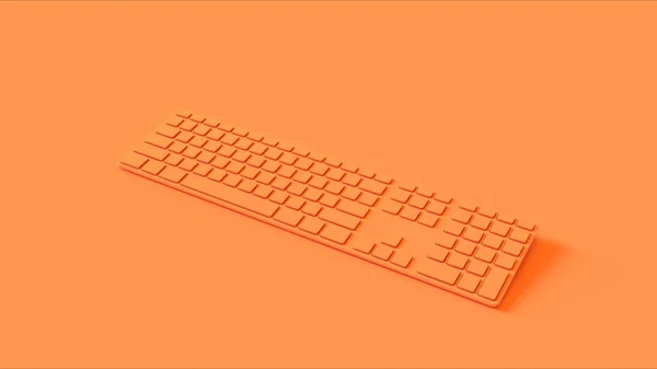 Orangefarbene Computertastatur Illustration Render — Stockfoto