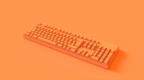 Orangefarbene Computertastatur Illustration Render — Stockfoto