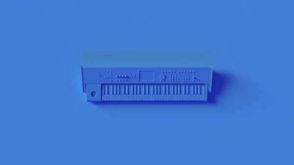 Bright Blue Computer Keyboard Illustration Render — Stok Foto