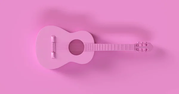 Rosa Akustikgitarre Illustration Rendering — Stockfoto