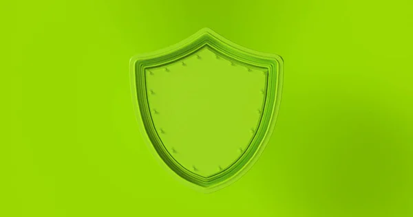 Green Shield Badge 3d illustration