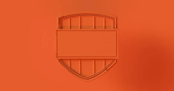 Иллюстрация Orange Shield Badge — стоковое фото