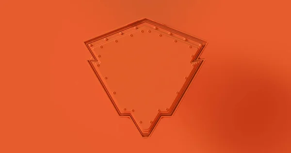Иллюстрация Orange Shield Badge — стоковое фото