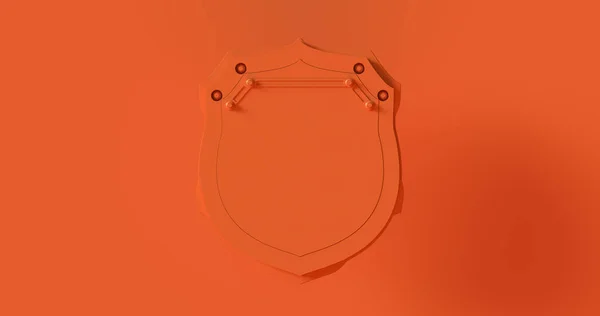 Orange Shield Jelvény Illusztráció — Stock Fotó