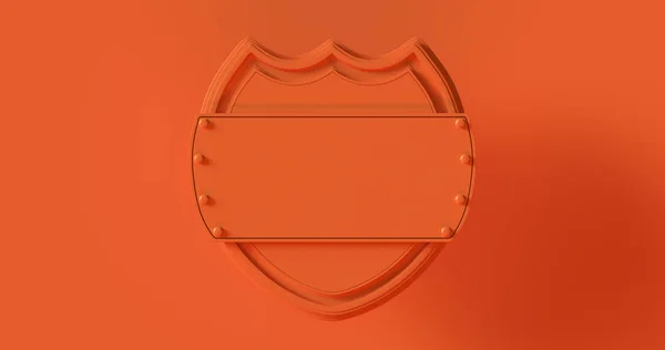 橙色盾牌徽章 — 图库照片