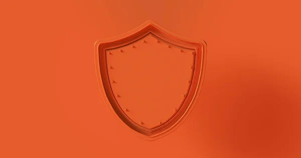 Orange Shield Badge Illustration — Stockfoto