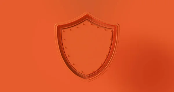 Иллюстрация Orange Shield Badge — стоковое фото