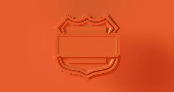 Insignia Escudo Naranja Ilustración — Foto de Stock