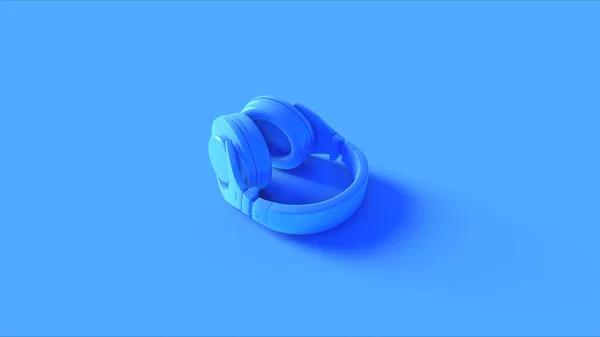 Bright Blue Modern Headphones Ilustrație — Fotografie, imagine de stoc