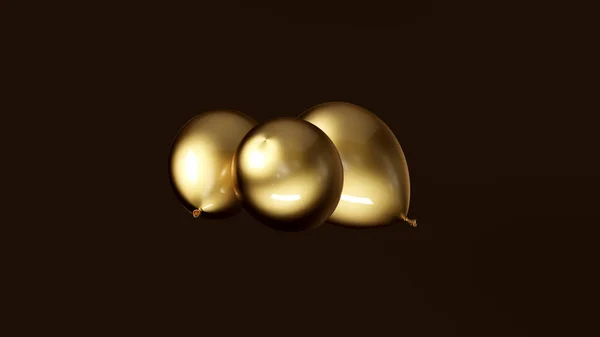 Arany Balloons Renderelés Illusztráció — Stock Fotó