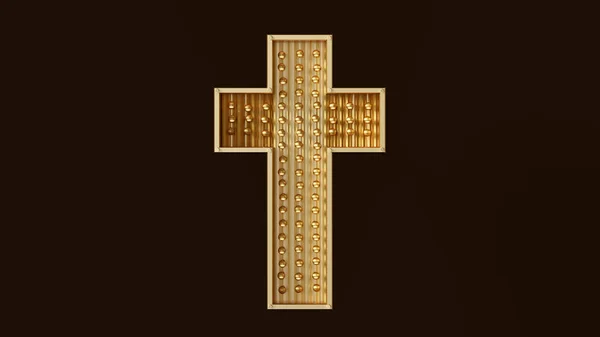 Золотий Сучасний Християнський Хрест Концепція Ілюстрація — стокове фото