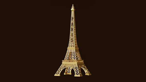 Torre Eiffel Oro Ilustración Render — Foto de Stock