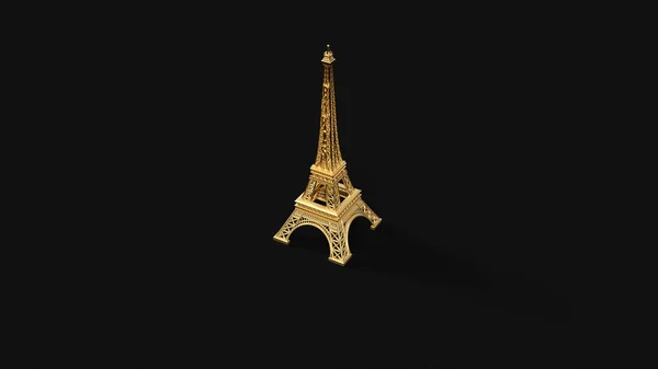 Gold Eiffel Tower Illustration Render — Stock Photo, Image