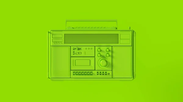 Lime Grön Boombox Rendering Illustration — Stockfoto