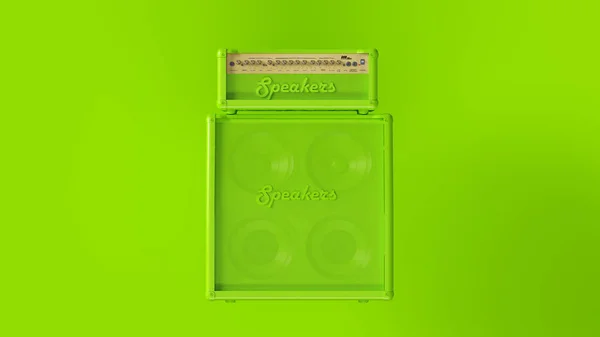 Lime Green Concert Speaker 3d illustration