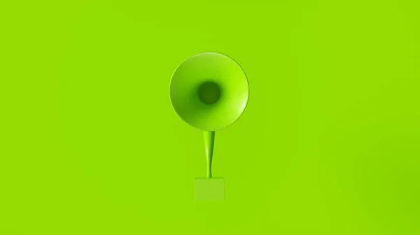 緑のヴィンテージグラモフォン3Dイラスト3Dレンダリング — ストック写真