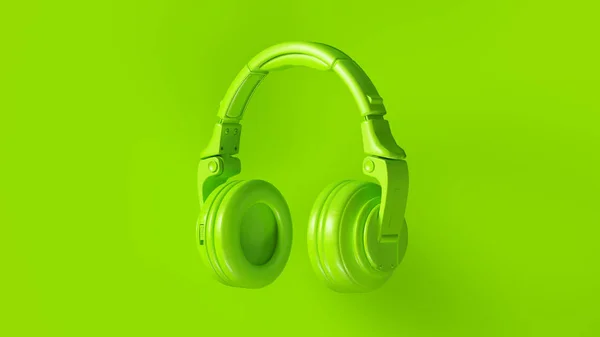 Lime Zöld Modern Fejhallgató Illusztráció — Stock Fotó