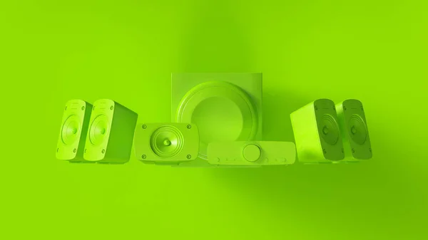 Lime Green Speaker Unit Illustration Rendering — Stock Photo, Image