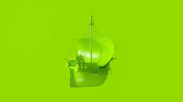 Limão Verde Pirata Navio Ilustração Renderização — Fotografia de Stock