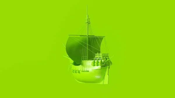 Limão Verde Pirata Navio Ilustração Renderização — Fotografia de Stock