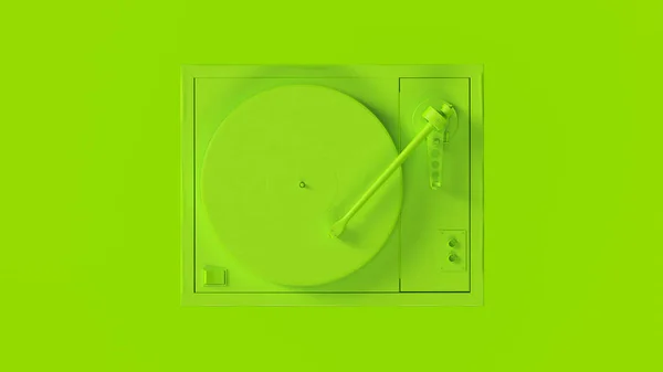 Green Vintage Record Player 3d illustration