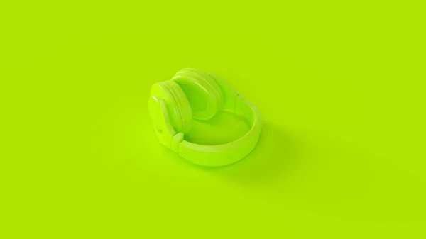 Lime Zöld Modern Fejhallgató Illusztráció — Stock Fotó