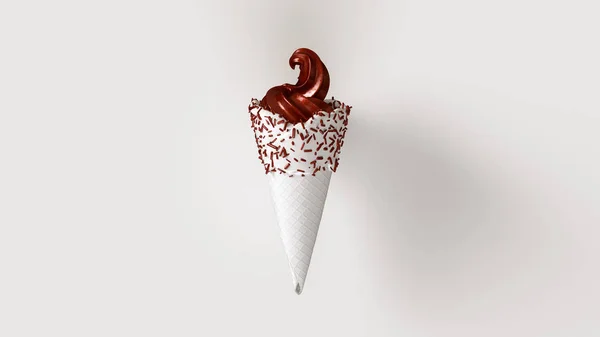 Beyaz Kırmızı Işıltılı Dondurma Kırmızı Fışkırtmalı Görüntü — Stok fotoğraf