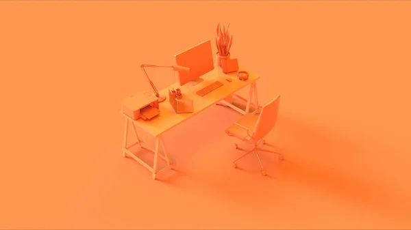 Orange Zeitgenössisches Büro Illustration Rendering — Stockfoto