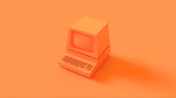 Πορτοκαλί Vintage Υπολογιστή Απεικόνιση — Φωτογραφία Αρχείου