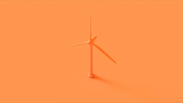 Orangefarbene Windturbine Eine Illustration — Stockfoto