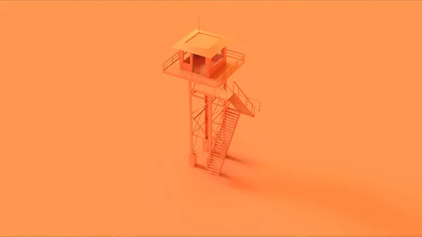 Πορτοκαλί Απλή Ξύλινη Παρακολούθηση Πύργος Μπροστά Εικόνα — Φωτογραφία Αρχείου
