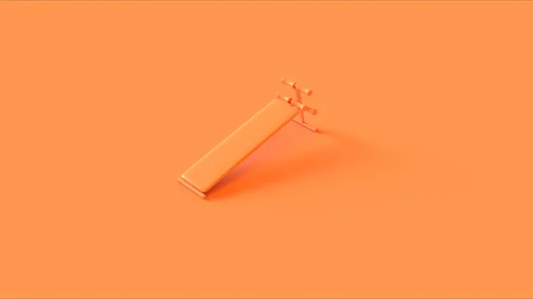 Naranja Ángulo Sit Bench Ilustración Renderizado — Foto de Stock