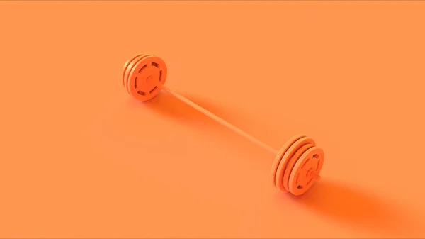 Orange Barbell Illusztráció Renderelés — Stock Fotó