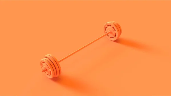 オレンジバーベル3Dイラスト3Dレンダリング — ストック写真