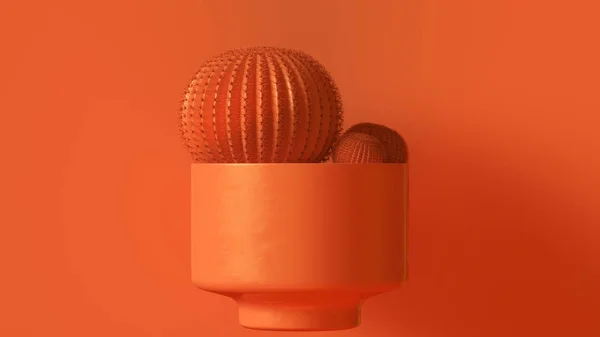 Cactus Arancione Vaso Illustrazione — Foto Stock