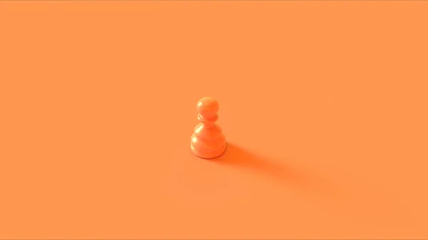 Orange Chess Pawn Piece Иллюстрация Рендеринг — стоковое фото