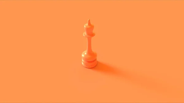 Orange Chess Queen Piece Иллюстрация Рендеринг — стоковое фото