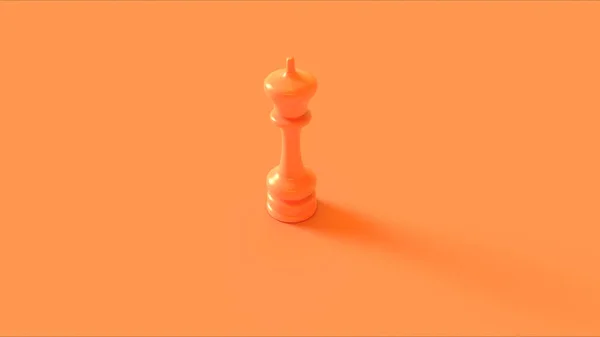 Orange Chess King Piece Illustration Rendering — Stock Photo, Image