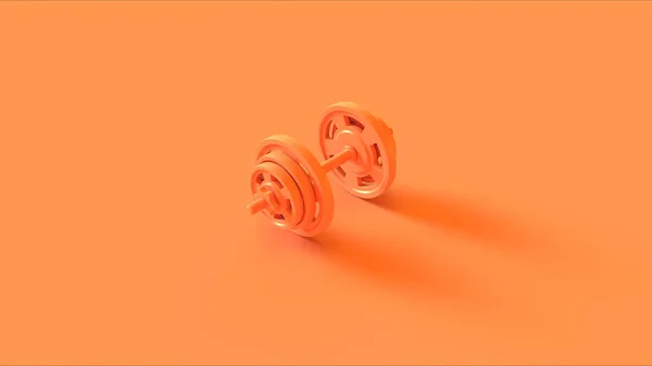 オレンジダンベル3Dイラスト3Dレンダリング — ストック写真