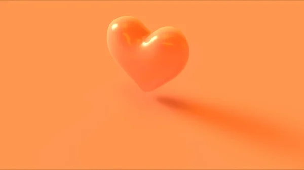 Corazón Naranja Icono Ilustración Render —  Fotos de Stock