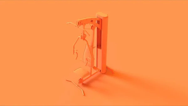 Orange Szabad Súlyok Machine Illusztráció Renderelés — Stock Fotó