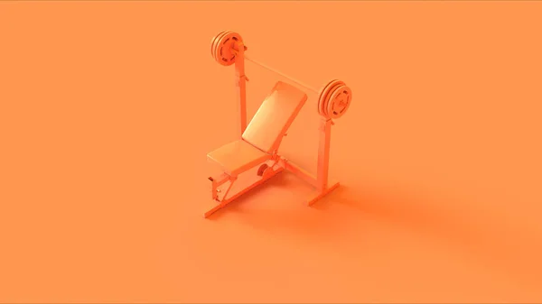 Orange Flat Weight Bench Ilustrație Redare — Fotografie, imagine de stoc