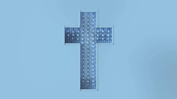 Pale Blue Modern Christian Cross Concept Illustration — Photo