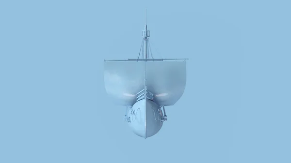 Pale Blue Pirate Ship Иллюстрация Рендеринг — стоковое фото