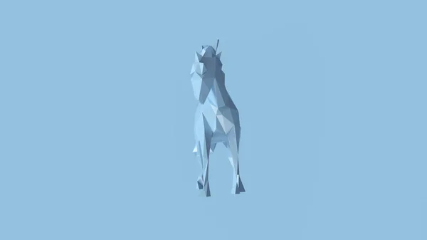 Pale Blue Polygon Horse Illustrazione Rendering — Foto Stock