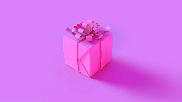 Pink Wrapped Present Gift Bow Illustration Rendering — Stock Photo, Image