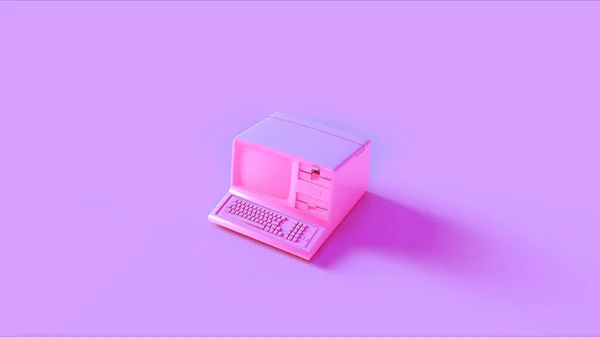 Pink Vintage Computer 3d illustration