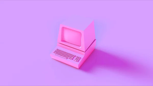 Pink Vintage Computer 3d illustration