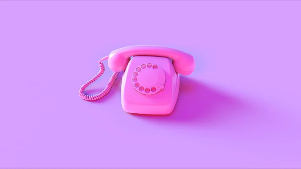 Pink Telephone Rendering Illustration — Stock Photo, Image