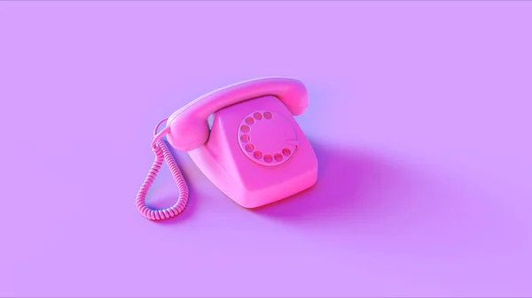 Pink Telephone Rendering Illustration — Stock Photo, Image